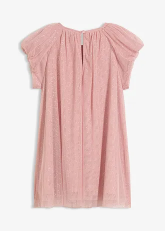 Robe courte en tulle • rose cendré pois argenté • Boutique bonprix