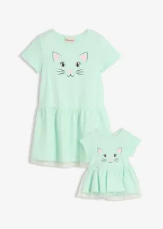 Robe en jersey fille et robe de poupée (ens. 2 pces) 100% coton