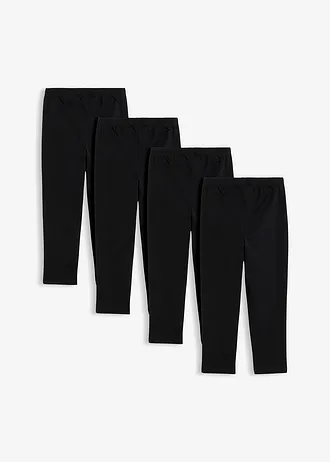 Colanți capri din amestec elastic de bumbac organic (set/4 buc.) • negru • magazin bonprix