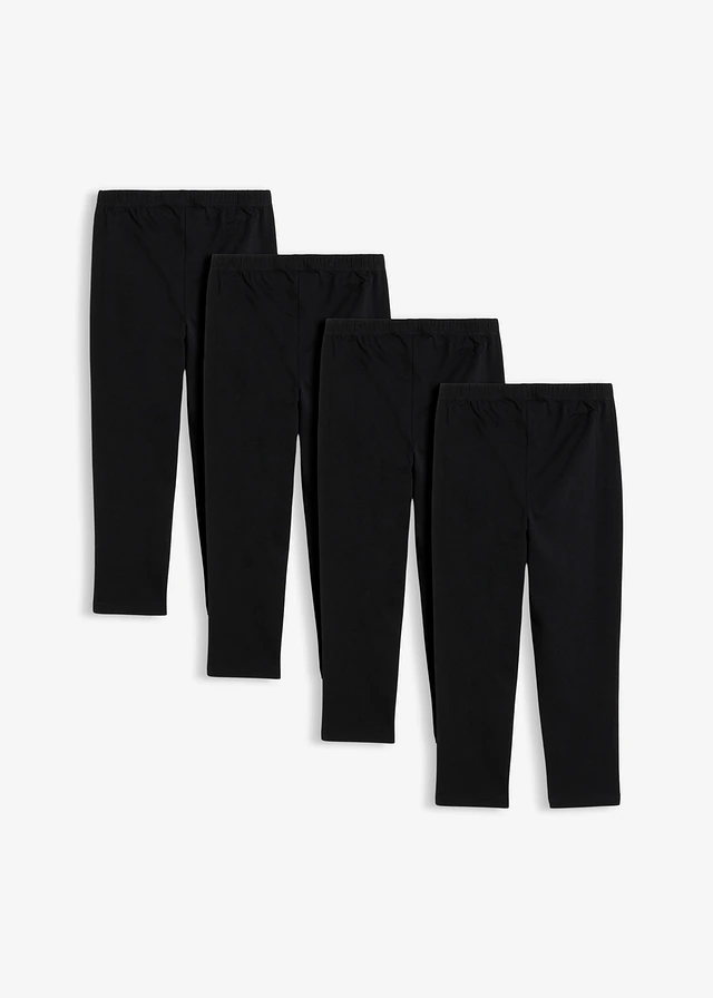 Lot de 4 leggings corsaire en coton extensible