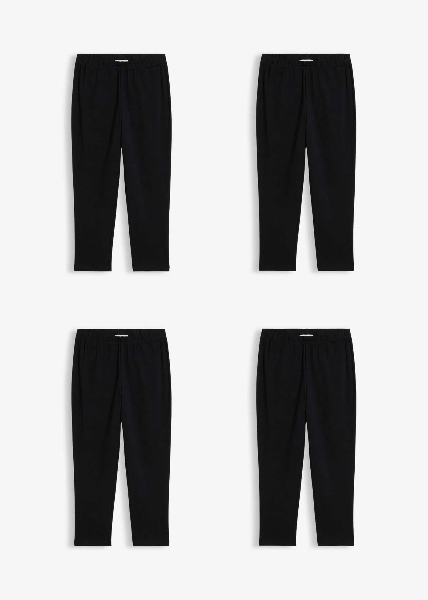 Legginsy rybaczki z elastycznej mieszanki bawełny (4 szt.) • czarny • sklep bonprix