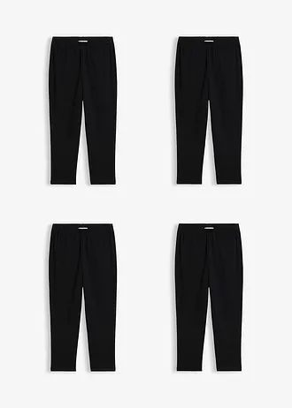 Capri legging elasztikus bio-pamut keverékből (4 db-os csomag) • fekete • bonprix áruház
