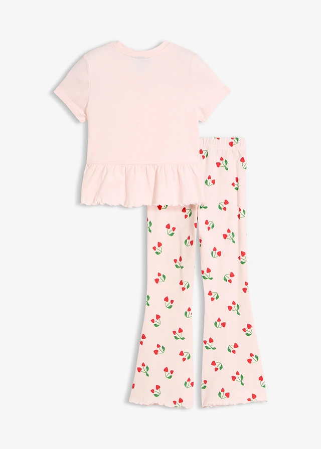 T-shirt et legging évasé (ens. 2 pces), Couleur: rose clair imprimé