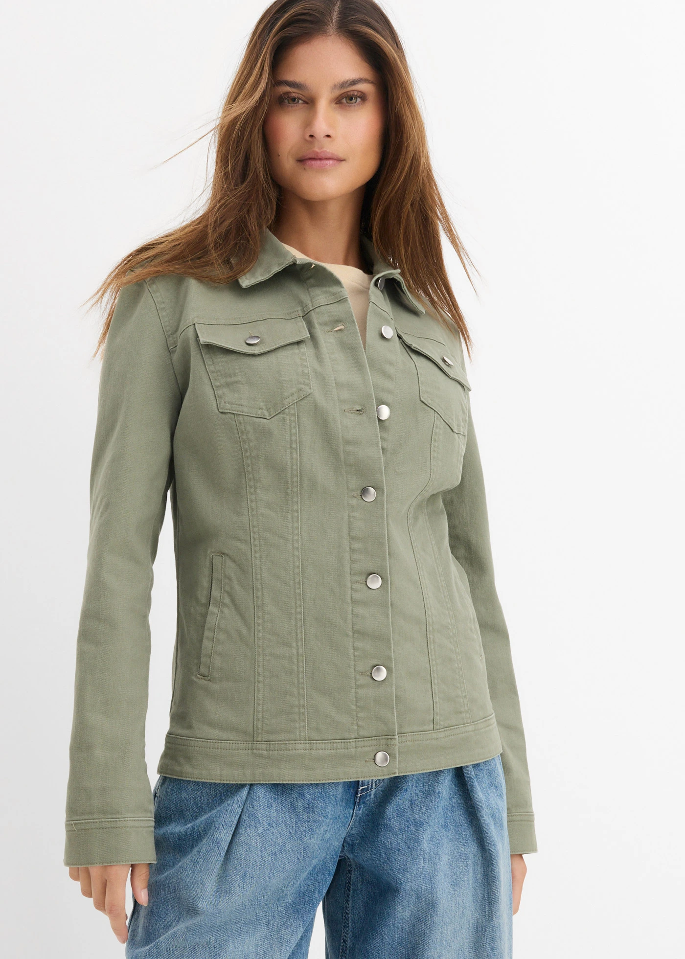 Veste en jean • olive • Boutique bonprix