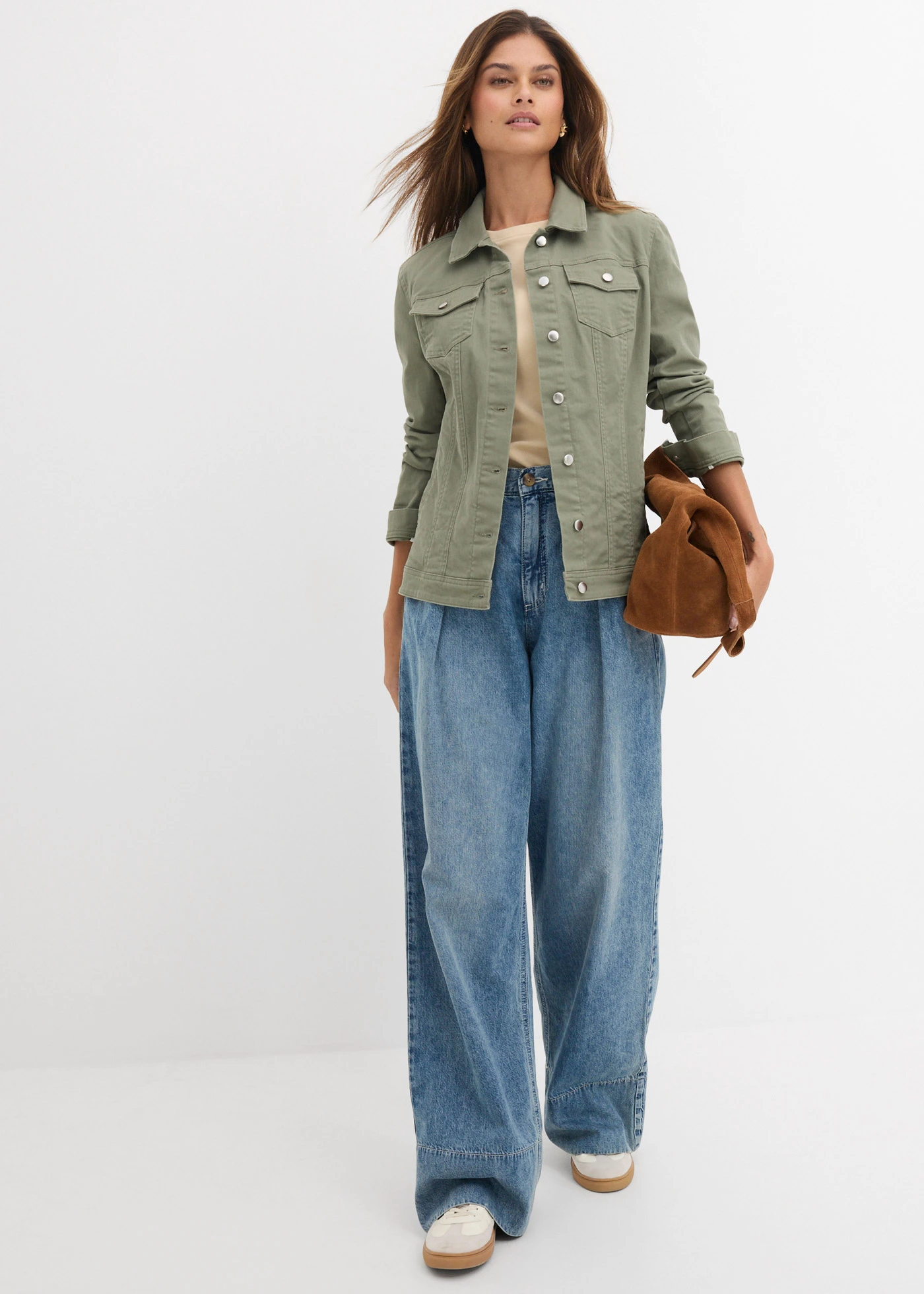 Veste en jean • olive • Boutique bonprix