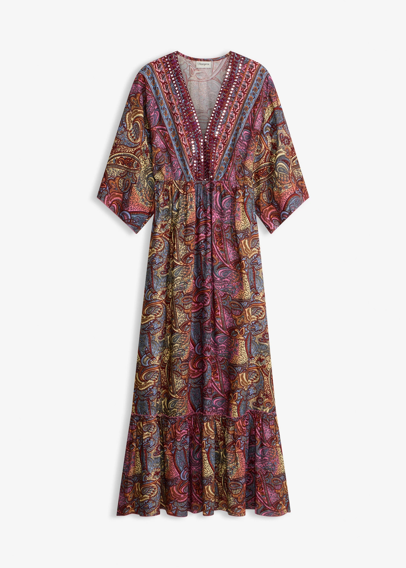 Maxi jurk • pink-lichtblauw gedessineerd • bonprix online shop