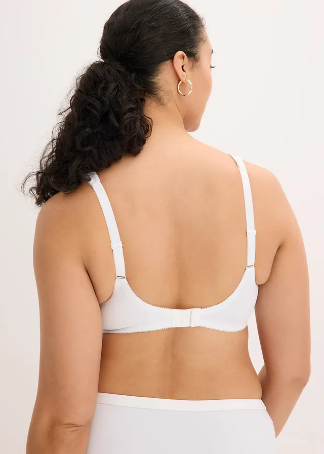 Soutien-gorge minimiseur à broderies, Couleur: blanc/bleu clair