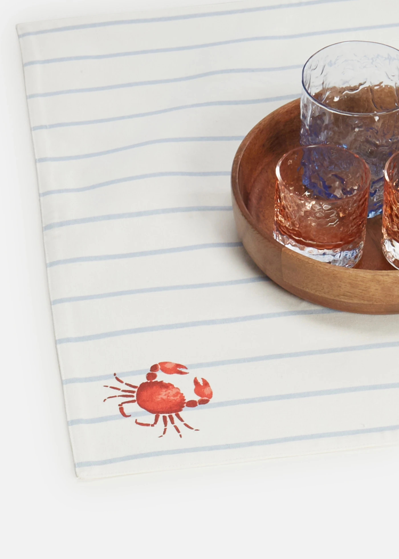 Placemats van biologisch katoen (set van 2) • poederblauw-grenadine-wit • bonprix online shop