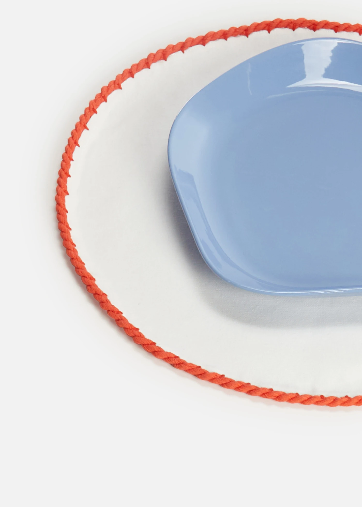 Lot de 2 sets de table en coton avec cordon • grenadine-blanc • Boutique bonprix