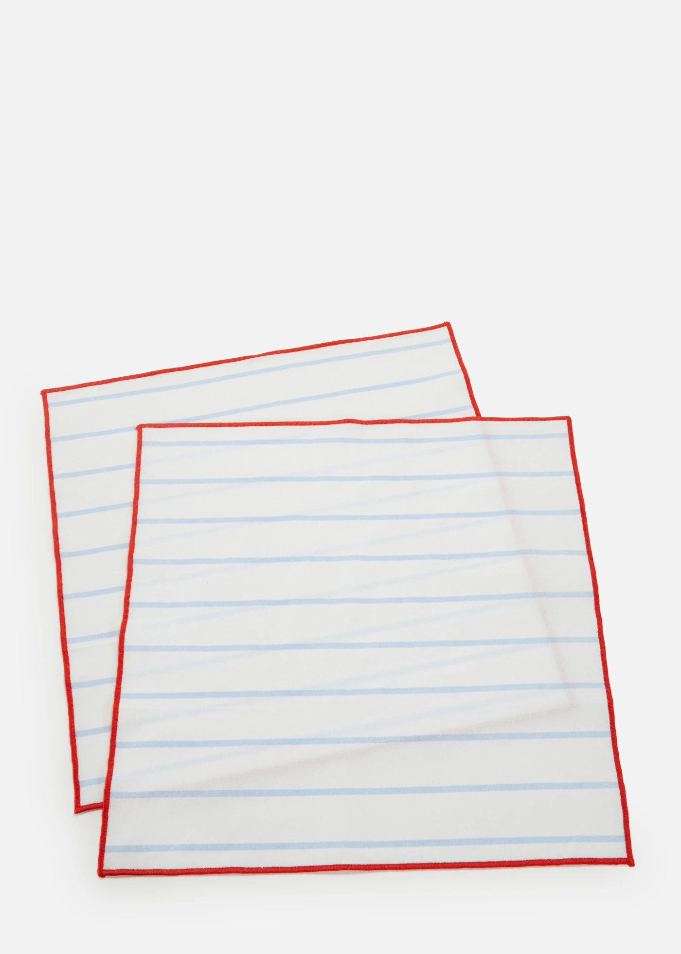 Lot de 2 serviettes en tissu • bleu poudré-grenadine-blanc • Boutique bonprix