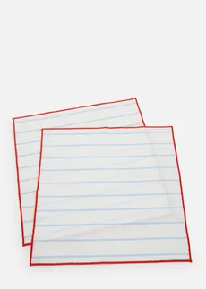 Lot de 2 serviettes en tissu • bleu poudré-grenadine-blanc • Boutique bonprix