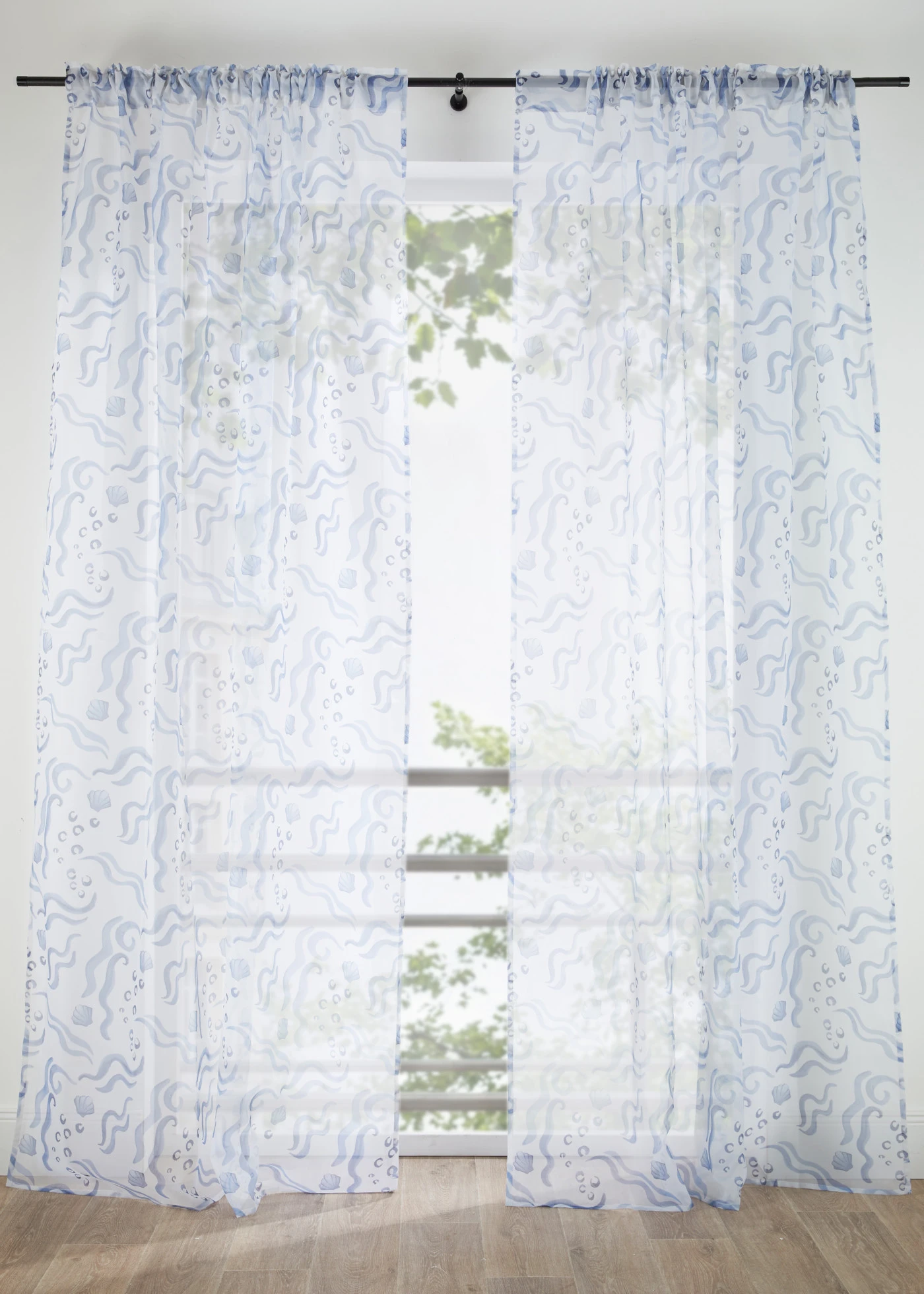 Voilage (1 pce) • bleu/blanc • Boutique bonprix