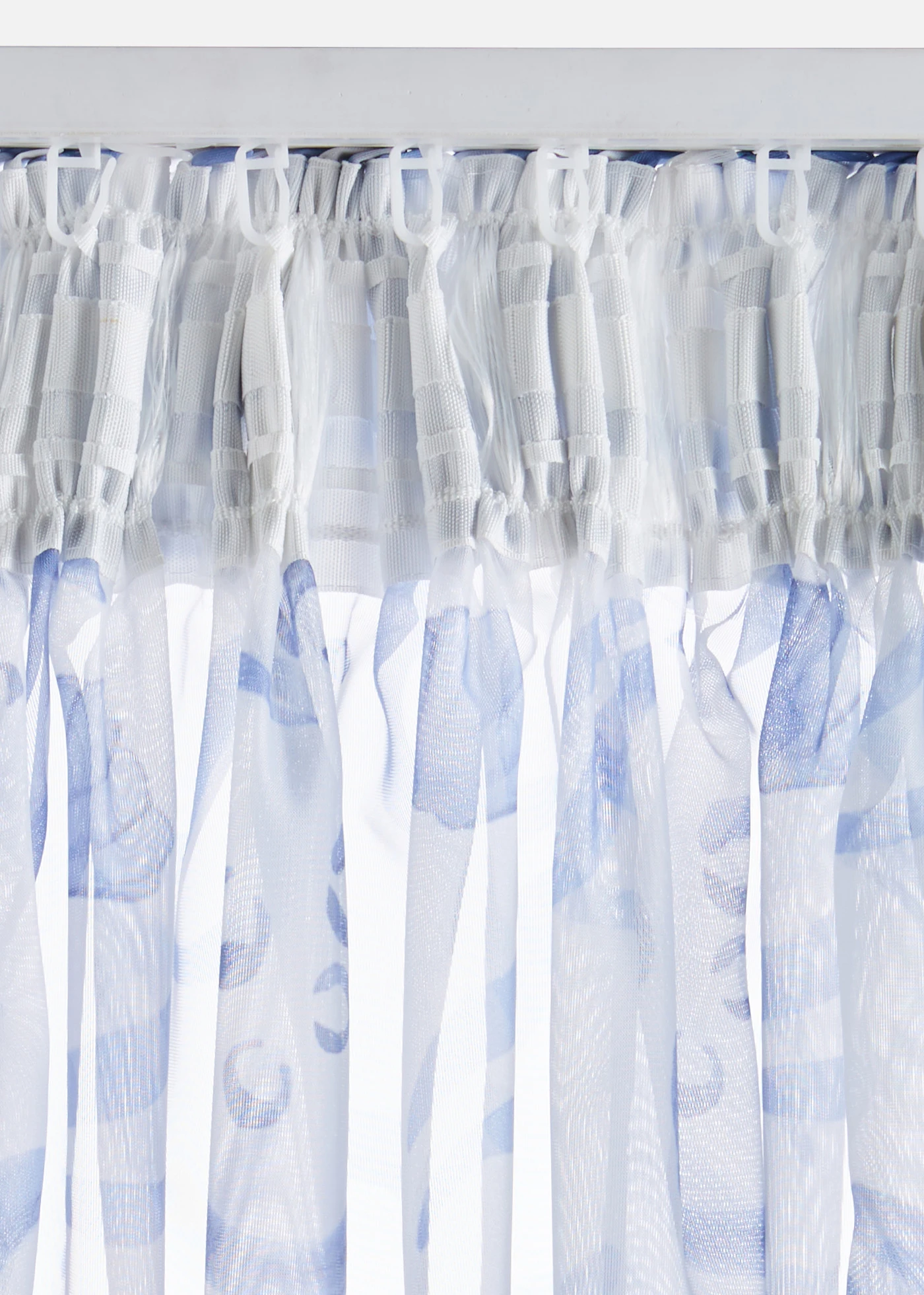 Függöny fenntartható poliészterrel (1 db) • kék/fehér • bonprix áruház