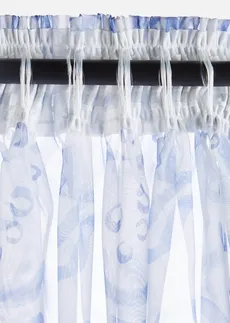 Gordijn van polyester (1 stuk), Kleur: blauw/wit