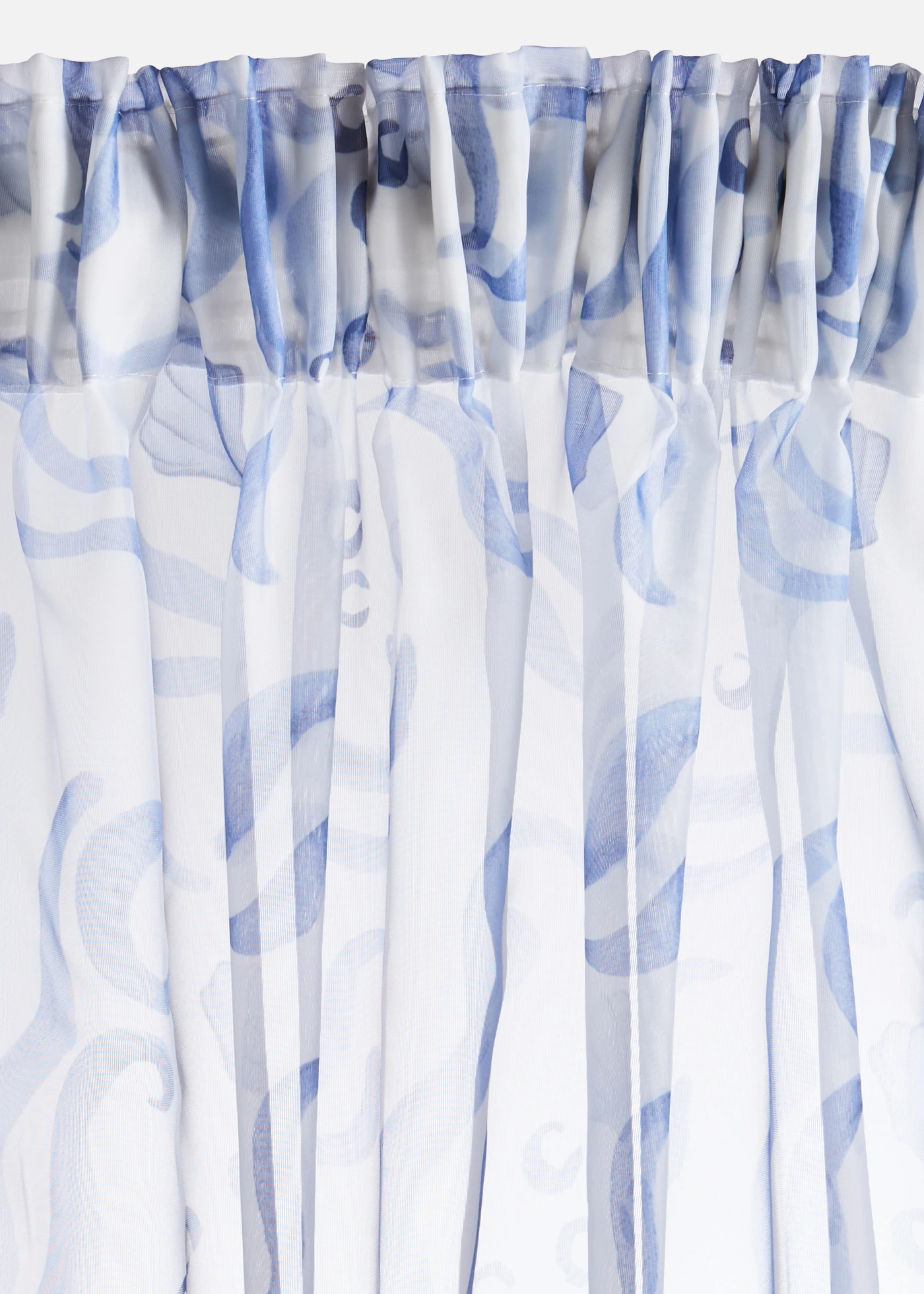 Firana z poliestru pochodzącego ze zrównoważonych źródeł (1 szt.) • niebieski + biały • sklep bonprix