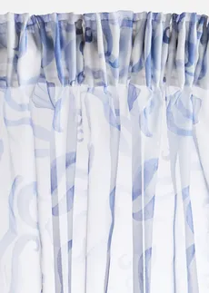 Firana z poliestru pochodzącego ze zrównoważonych źródeł (1 szt.) • niebieski + biały • sklep bonprix