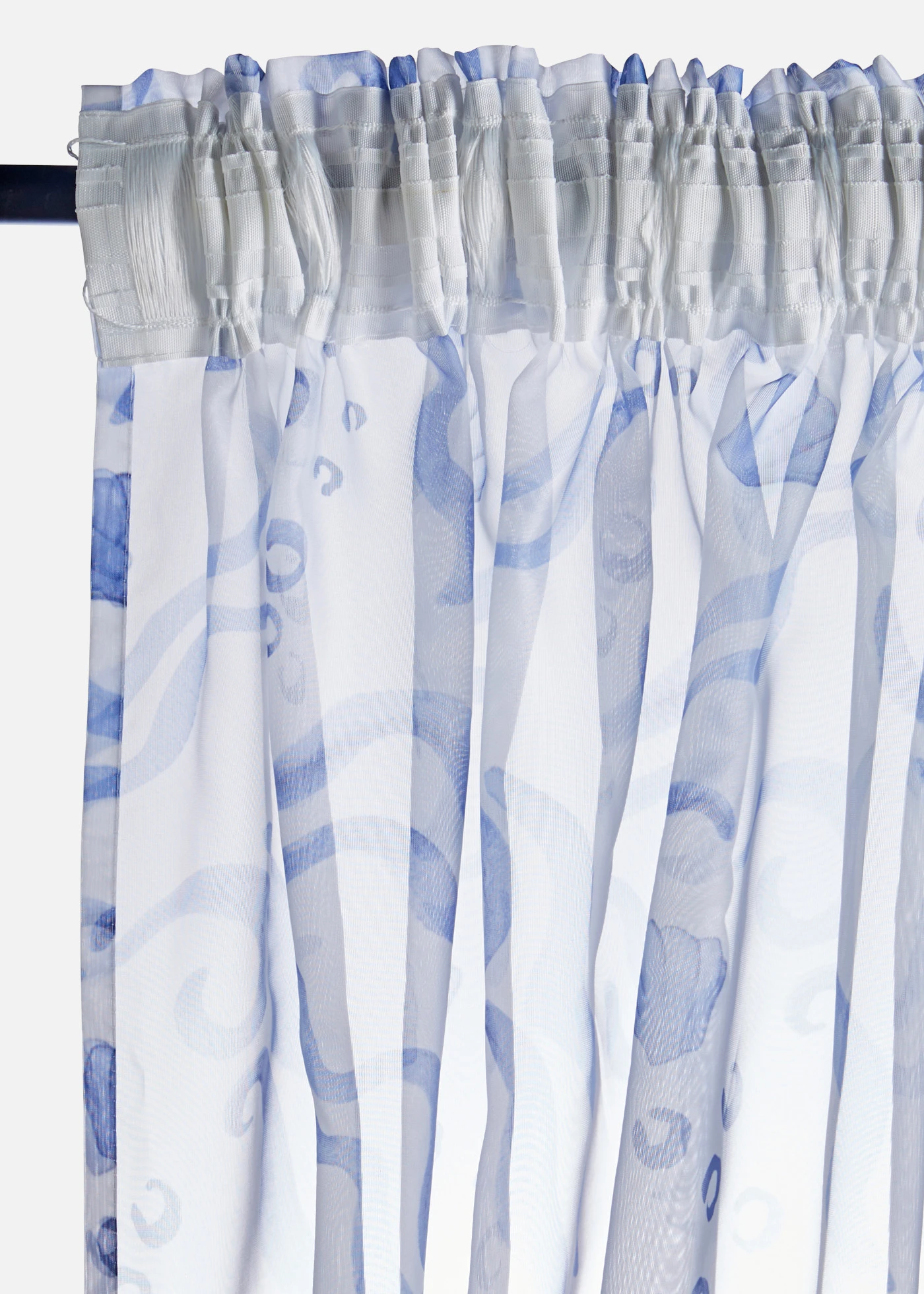 Perdea cu poliester sustenabil (1 buc.) • albastru/alb • magazin bonprix