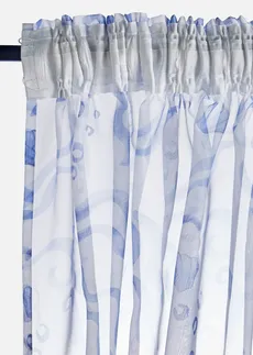 Záclona s udržitelným polyesterem (1 ks v balení), barva: modro-bílá