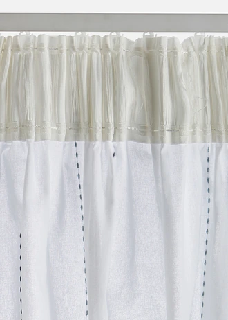 Rideau en coton à rayures tissées (1 pce) • crème-bleu • Boutique bonprix