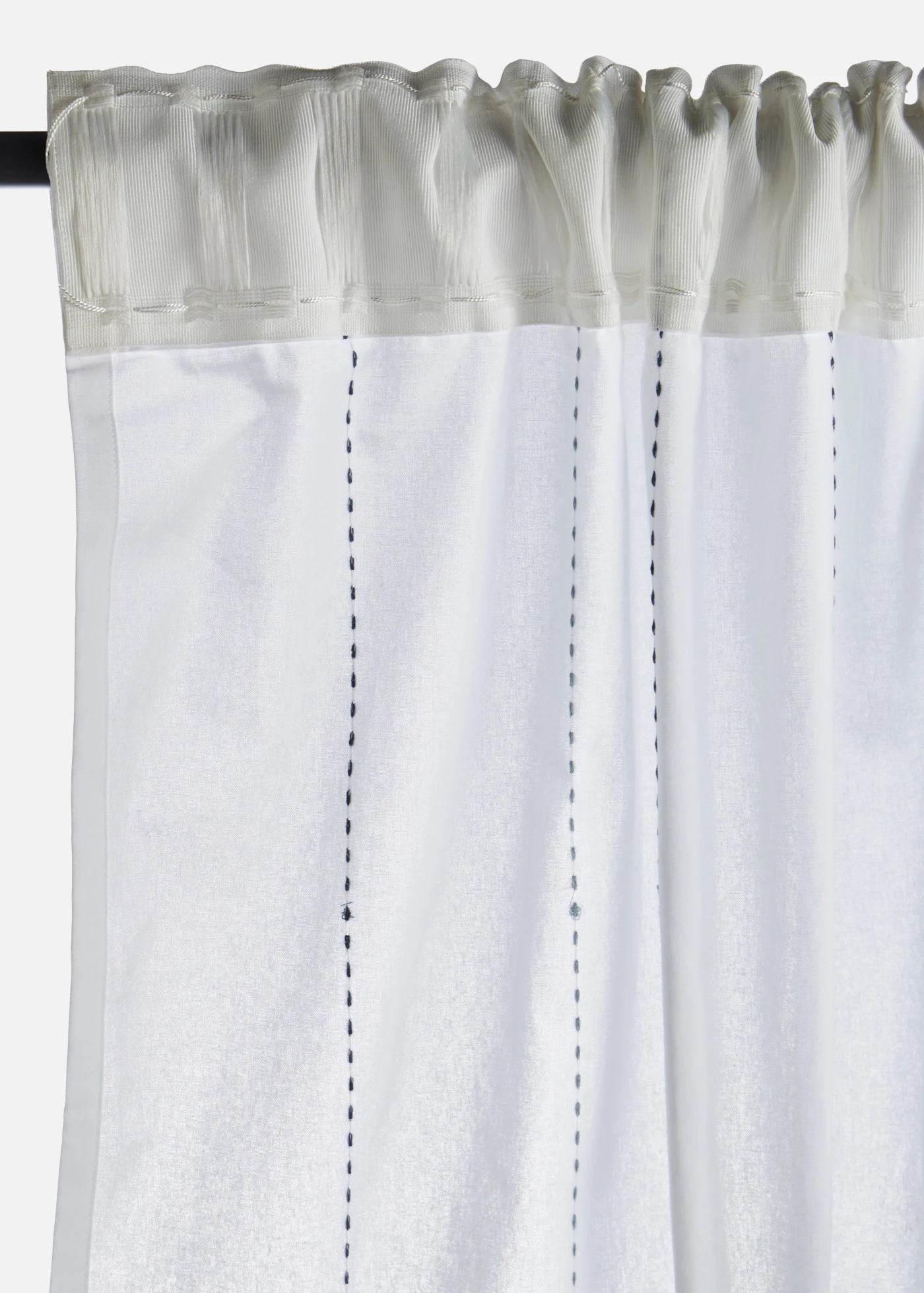 Rideau en coton à rayures tissées (1 pce) • crème-bleu • Boutique bonprix