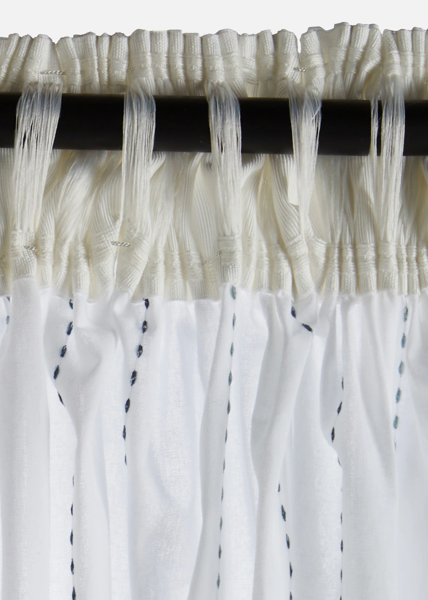 Rideau en coton à rayures tissées (1 pce) • crème-bleu • Boutique bonprix