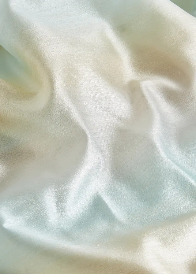 Gordijn met glanseffect (1 stuk), Kleur: beige/lichtblauw