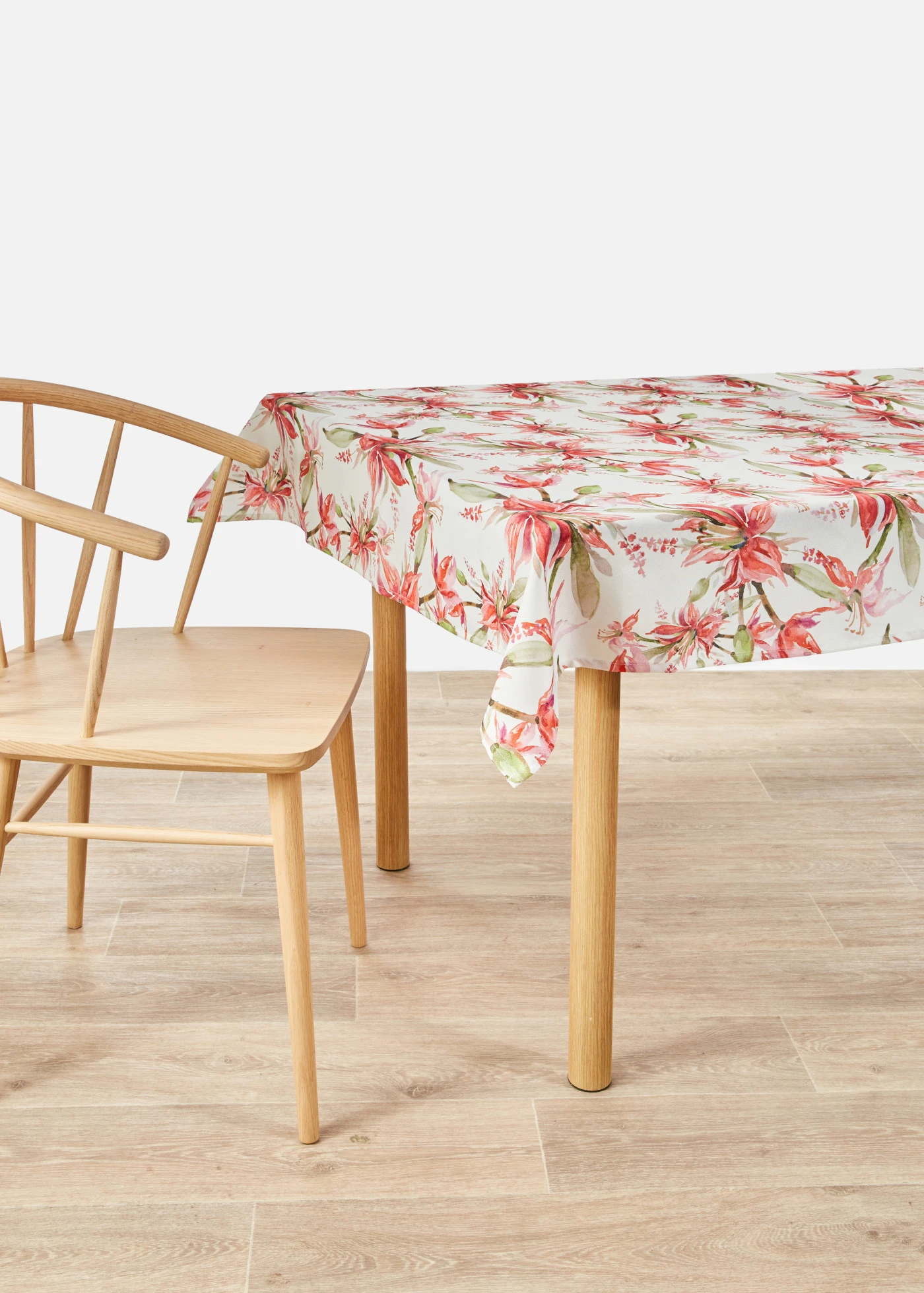 Tafelkleed met bloemenprint, waterafstotend • fuchsia-groen-wit • bonprix online shop