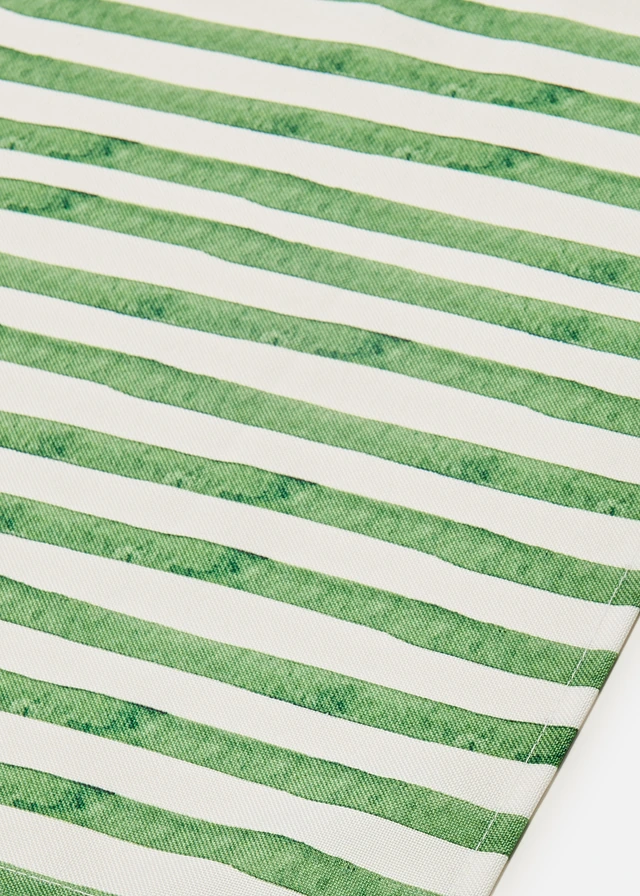 Tafelloper met strepen, waterafstotend, Kleur: meigroen-wit