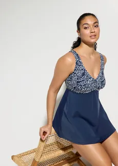 Costum de baie rochie cu efect modelator • bleumarin • magazin bonprix