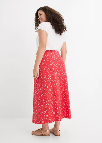 Jupe en jersey coton, Couleur: fraise floral
