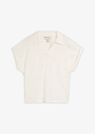 Wijd poloshirt met zijde