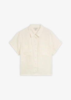 Chemisier manches courtes 100% lin • ecru • Boutique bonprix