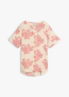 Tuniek van puur linnen • beige-kersenrood met print • bonprix online shop