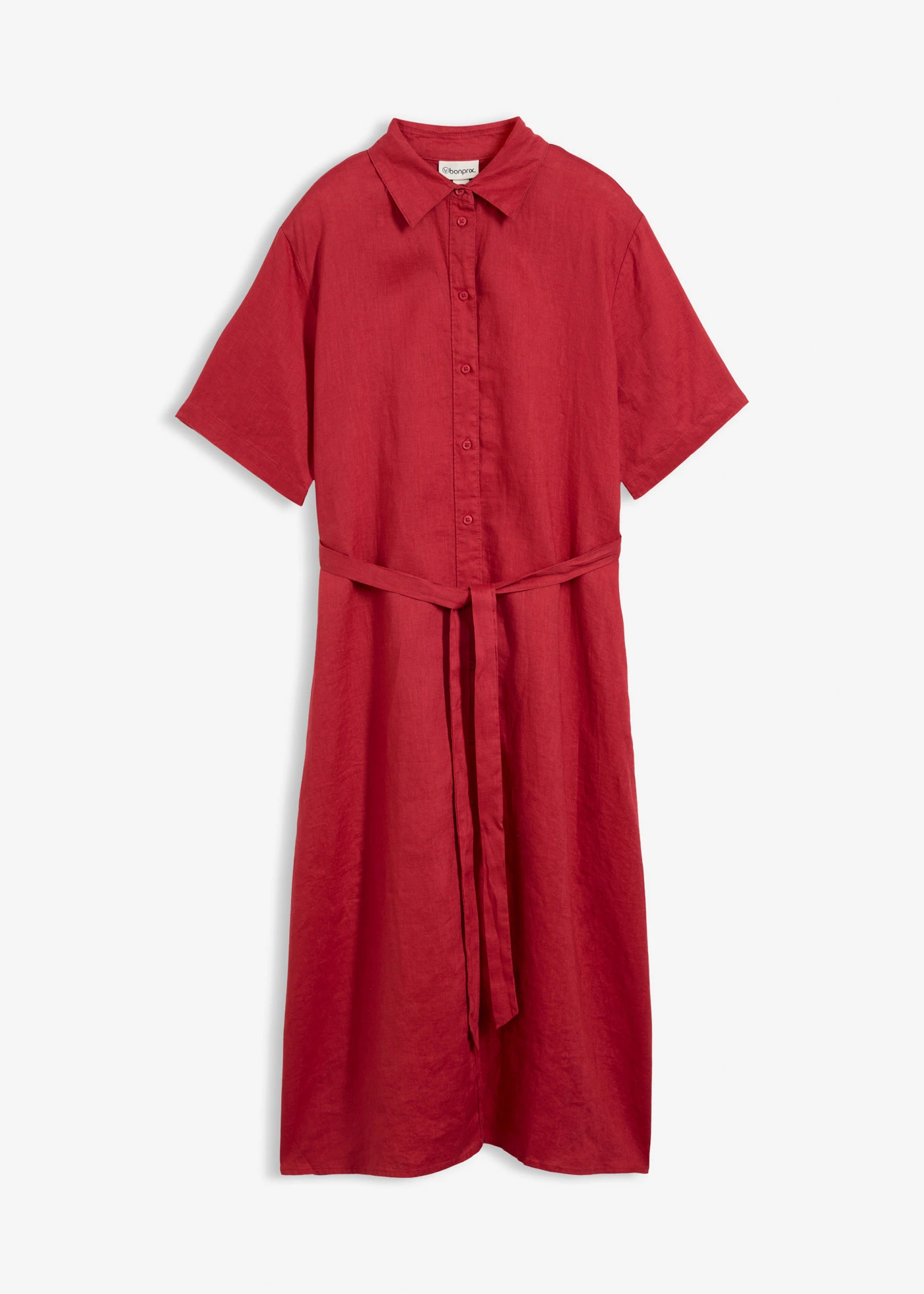 Rochie-bluză 100% din in • roșu-cireașă • magazin bonprix