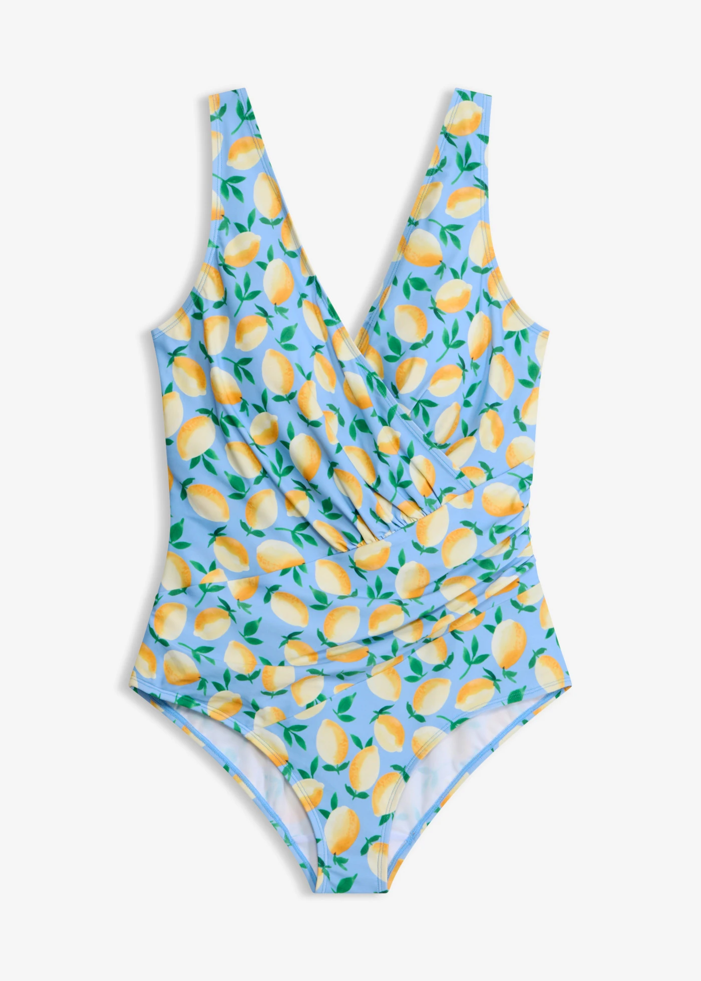 Medium corrigerend badpak in wikkellook • lichtblauw met print • bonprix online shop
