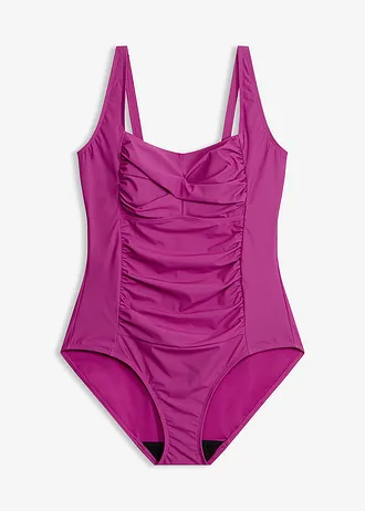 Costum de baie cu efect modelator mediu, cu aspect petrecut • lila • magazin bonprix