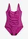 Maillot 1 pièce sculptant style croisé, maintien modéré, Couleur: violet