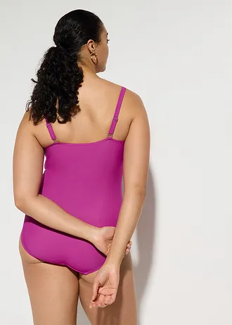 Costum de baie cu efect modelator mediu, cu aspect petrecut • lila • magazin bonprix