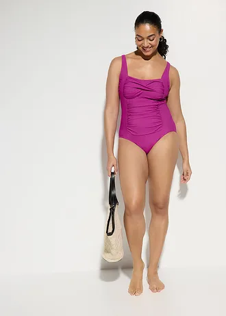 Maillot 1 pièce sculptant style croisé, maintien modéré • violet • Boutique bonprix