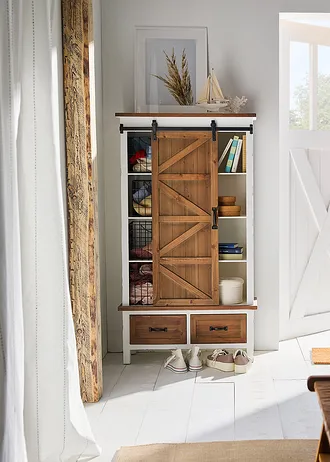 Závěs s vetkanými pruhy (1 ks v balení) • krémovo-modrá • bonprix obchod