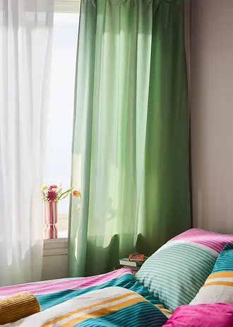 Lot de 2 rideaux en microfibre • vert tendre • Boutique bonprix