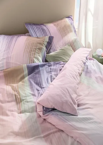 Kétodalas ágyneműhuzat pamut keverékből • fehér + rózsaszín • bonprix áruház