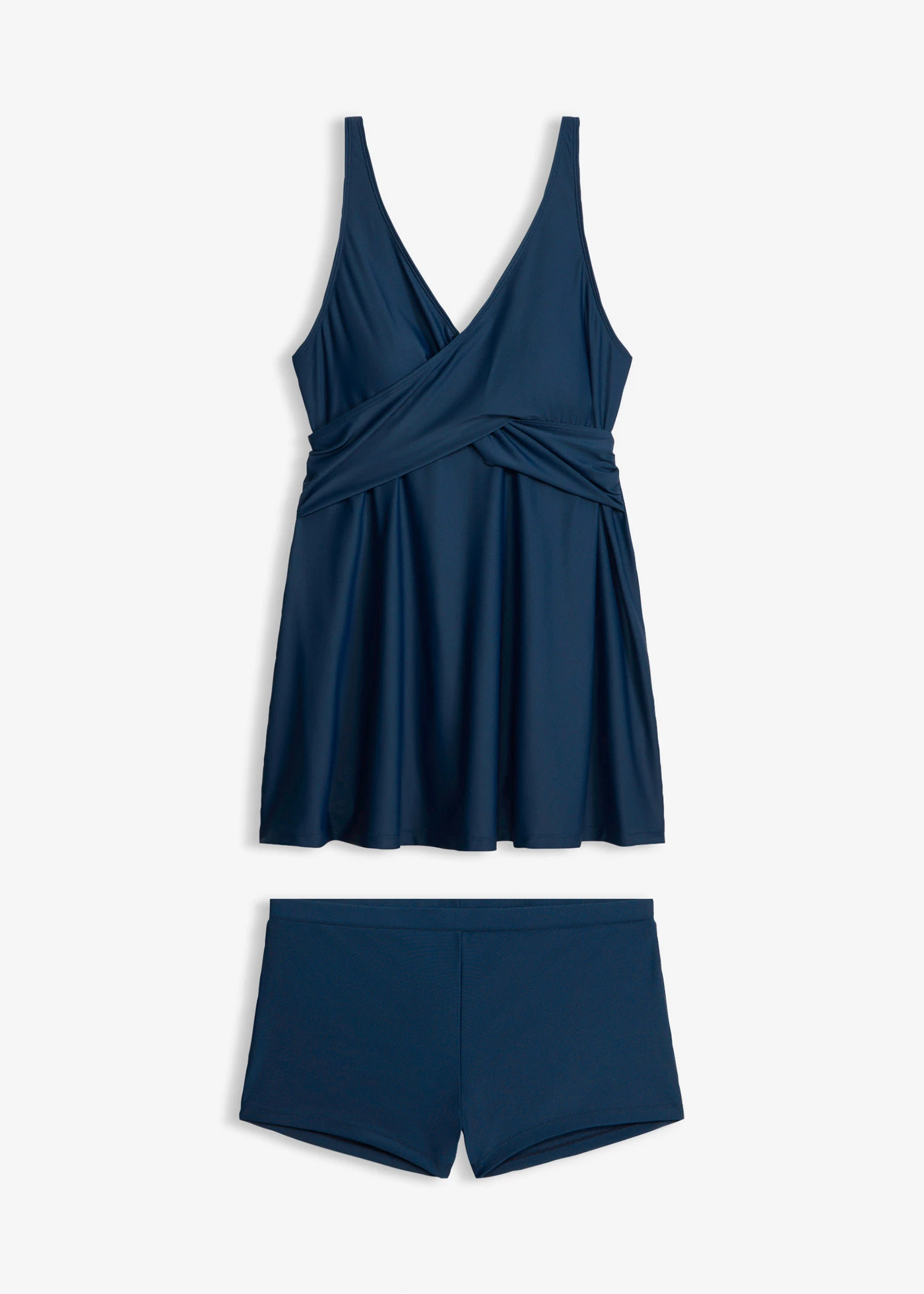 Lange tankini (2-dlg. set) met V-hals • diepblauw • bonprix online shop