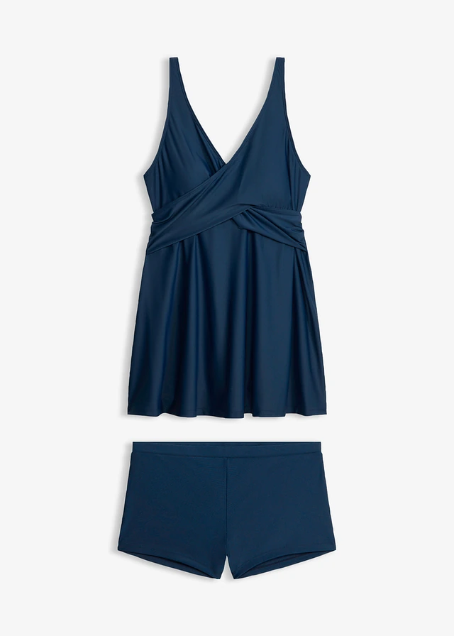 Hosszú tankini (2-részes szett) V-nyakkivágással