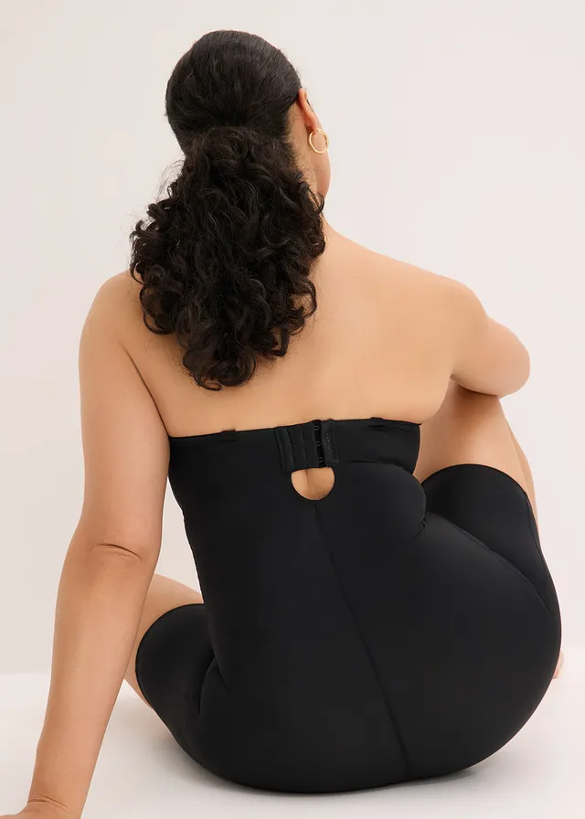 Body cu efect modelator ușor și bretele detașabile • negru • magazin bonprix