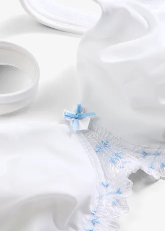 Minimizer podprsenka s jemnou výšivkou • biela + svetlomodrá • obchod bonprix