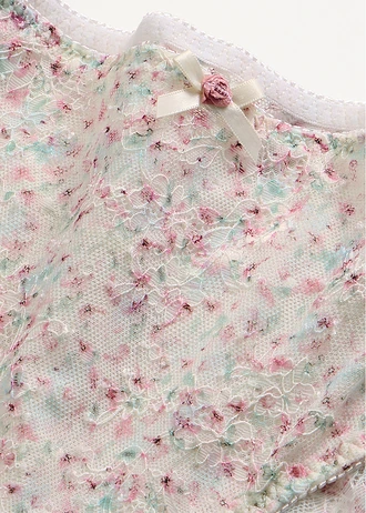 Maxislip met kant met bloemenprint • wolwit gebloemd • bonprix online shop