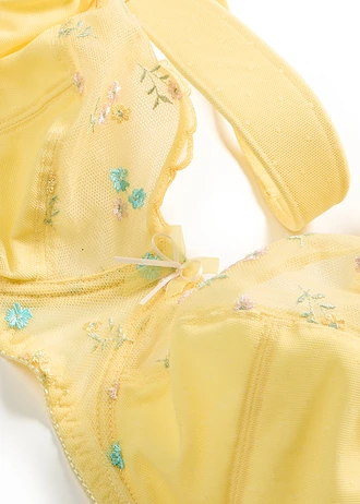 Soutien-gorge minimiseur à bretelles rembourrées • jaune clair floral • Boutique bonprix