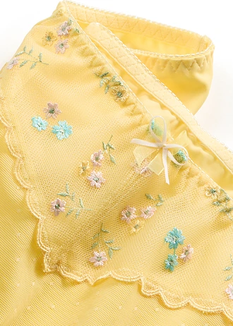 Chilot maxi cu broderie fină • galben deschis înflorat • magazin bonprix