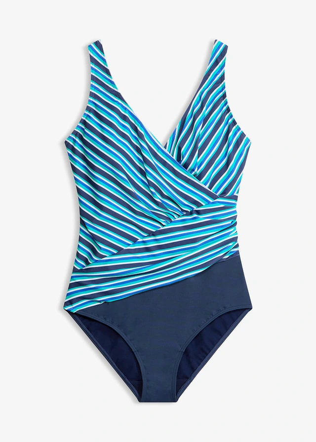 Maillot 1 pièce sculptant effet croisé, maintien modéré
